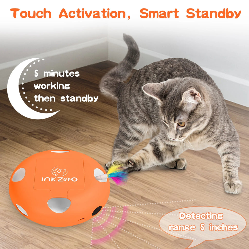 Interactive Cat Toys for Indoor Cats - Exercise Play Kitten Toy with USB Rechargeable