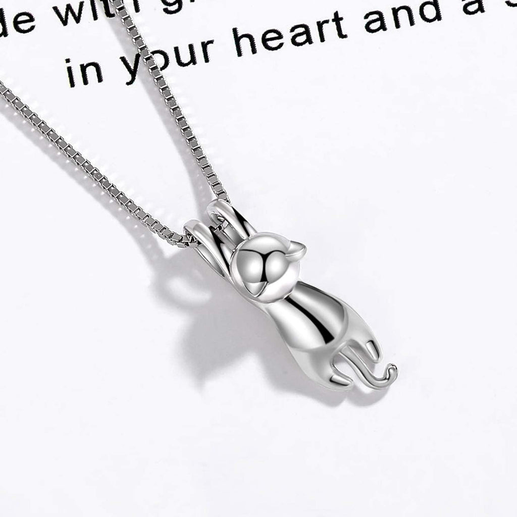 Sterling Silver Cat Necklace for Women - Cat Jewelry Gifts for Cat Lovers, Hummingbird Necklace for Her, Mother'S Day Birthday Graduation Christmas Gift