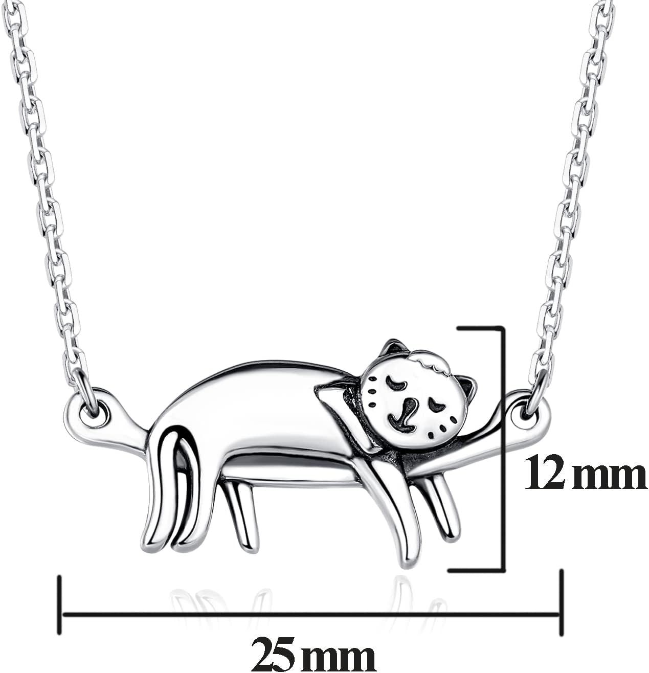 Sterling Silver Cat Necklace for Women - Cat Jewelry Gifts for Cat Lovers, Hummingbird Necklace for Her, Mother'S Day Birthday Graduation Christmas Gift