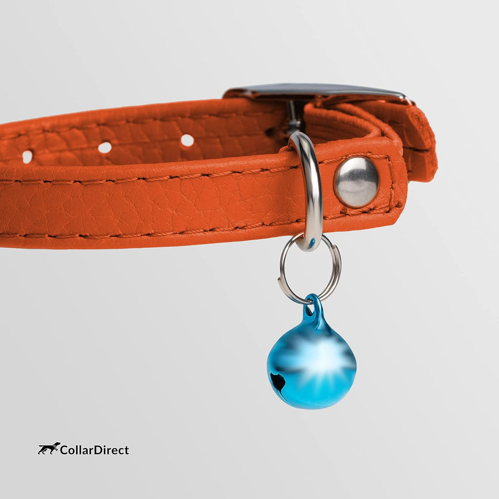 Leather Cat Collar - Cat Safety Collar with Elastic Strap