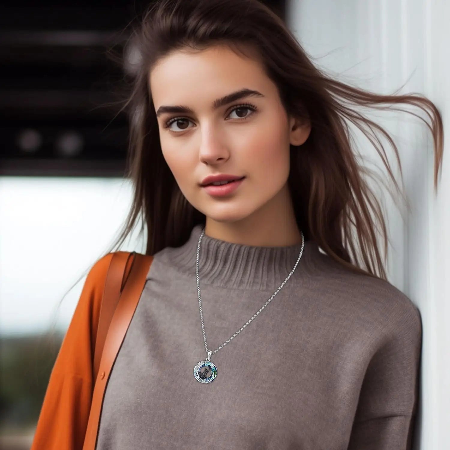 Black Cat Necklace 925 Sterling Silver Crystal Cat Moon Star Pendant Celtic Jewelry Gifts for Women Graduation Birthday Holiday