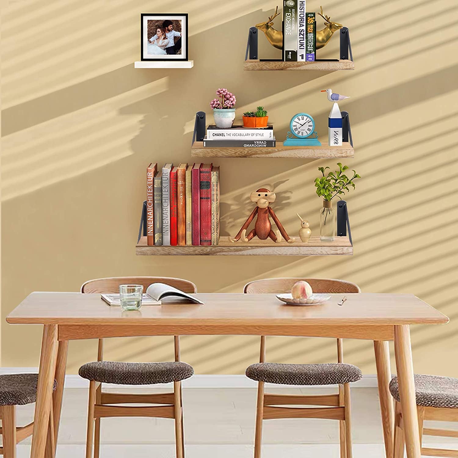 Floating Shelves for Wall, Rustic Wood Wall Shelves Decor Set of 3
