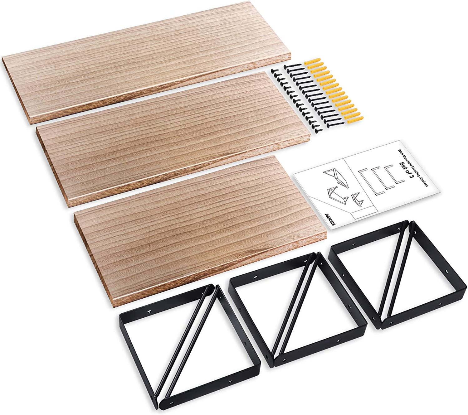 Floating Shelves for Wall, Rustic Wood Wall Shelves Decor Set of 3