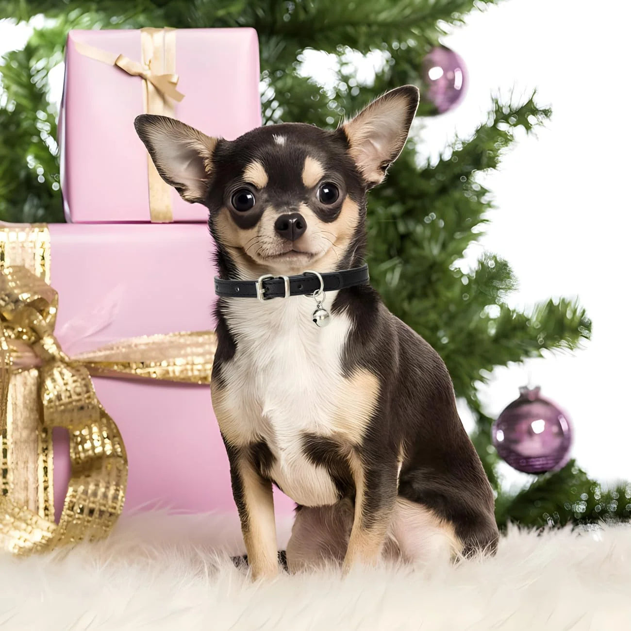Cat Collar with Bell, Soft Pu Leather Small Dog Collars Adjustable Buckle for Extra Small Medium Tiny Female Male Boys Girls Pets Puppy Kitten Teacup Yorkie