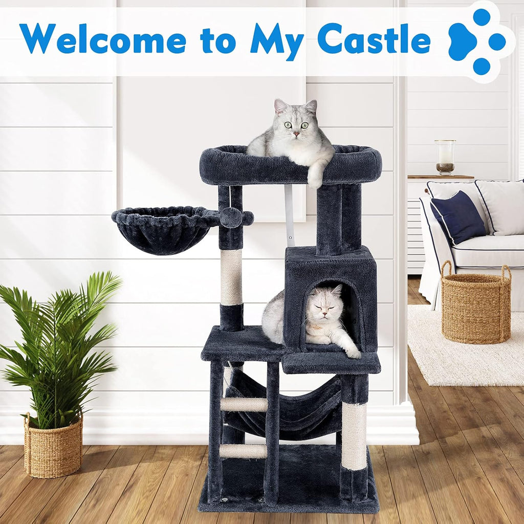 Cat Tree Cat Tower, 39 Inches Multi-Level Cat Tree for Indoor Cats with Cat Condo and Scratching Posts for Kittens Cat Climbing Tower with Plush Perch Kitty Play House for Small Medium Cats