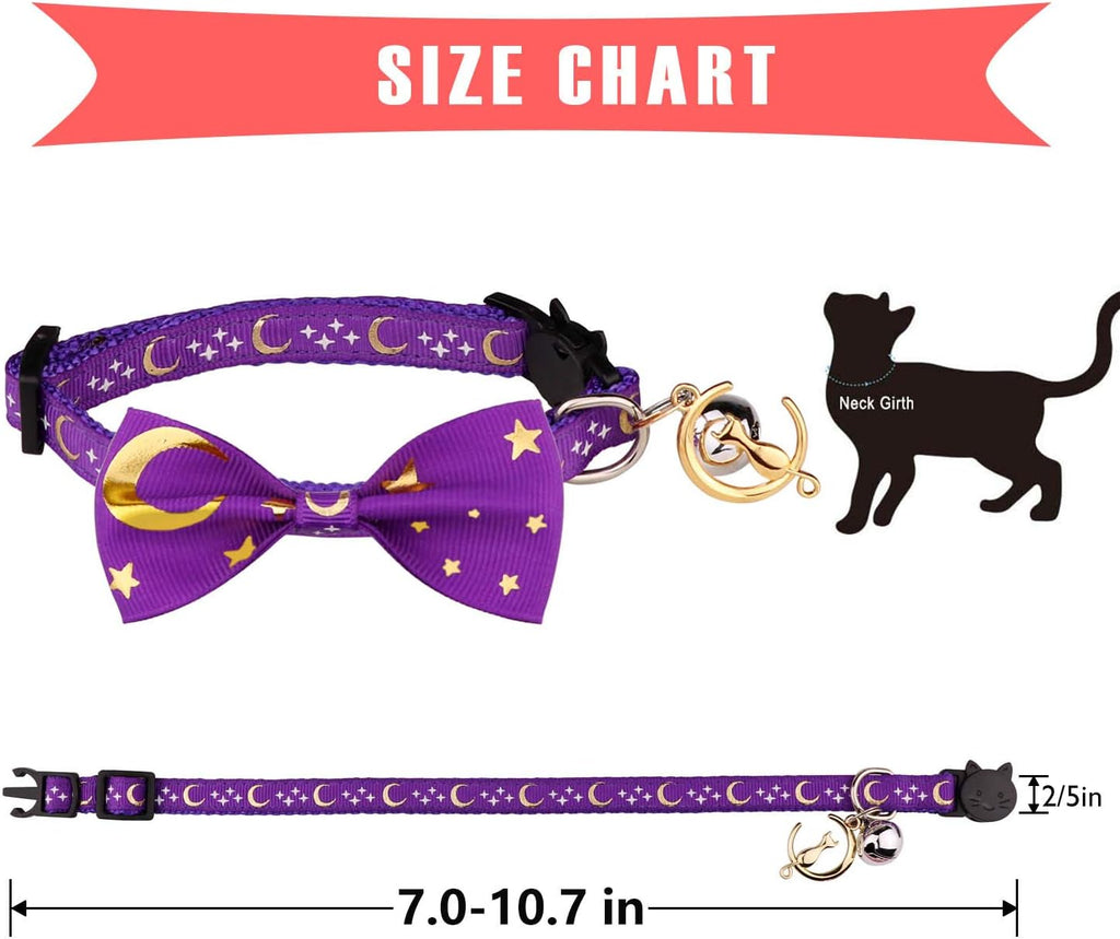 2 PCS Breakaway Cat Collar with Bow Tie