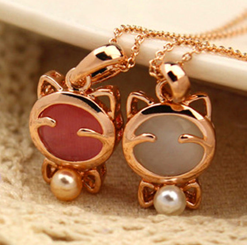 Super Cute Cute Lucky Cat Small Animal Necklace Cat Jewelry