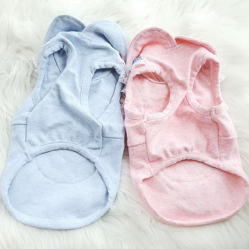 Luxury Plaid Vest Hoodies for Small Dogs Pink Blue Lapel Short Sleeve Elegant Dog Clothes Puppy Cat Shirt Chihuahua Clothing XL