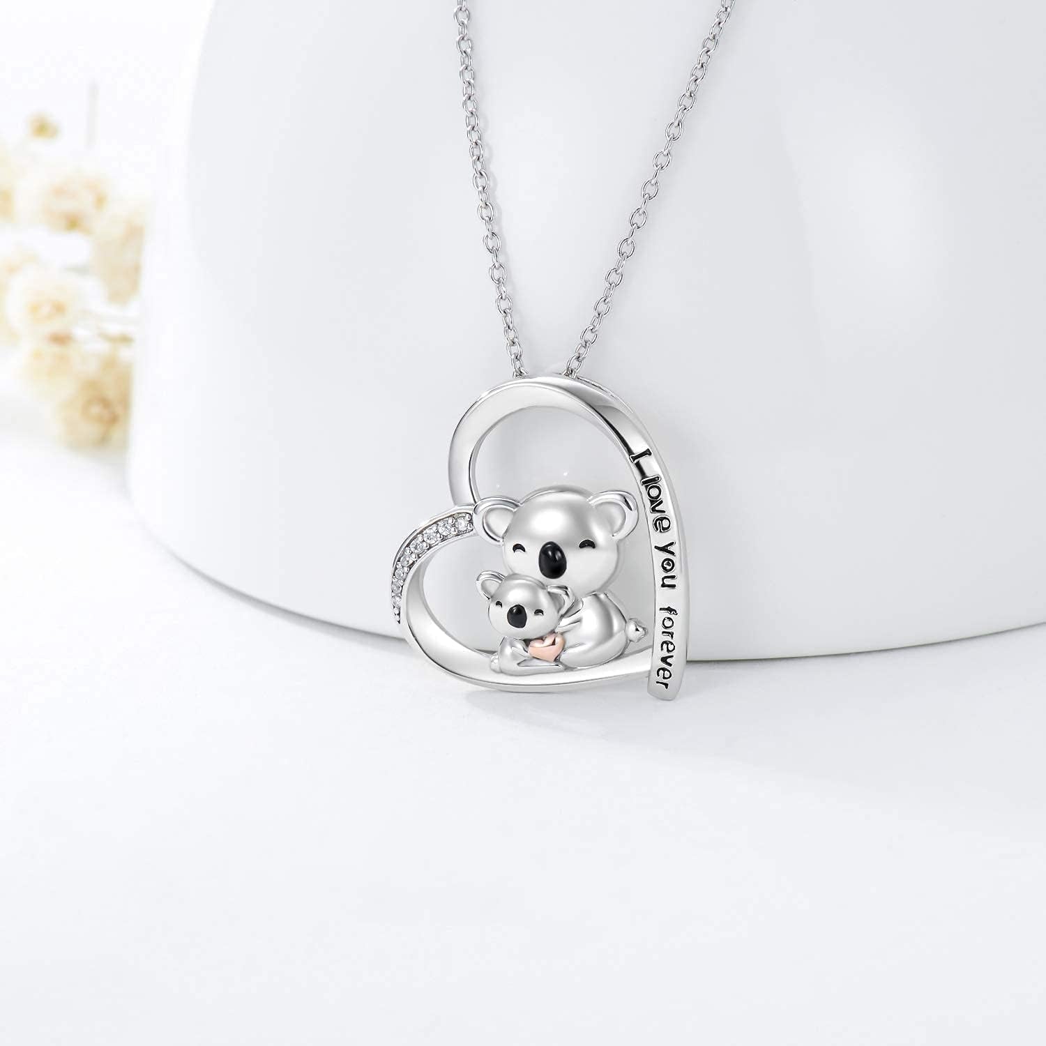 Sterling Silver Animals Necklace Cute Pendant Necklace for Couples Sister Daughter Mother Birthday Jewelry Gifts