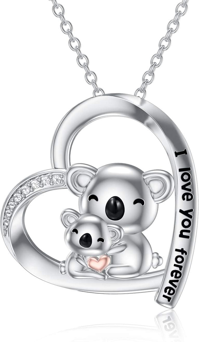 Sterling Silver Animals Necklace Cute Pendant Necklace for Couples Sister Daughter Mother Birthday Jewelry Gifts