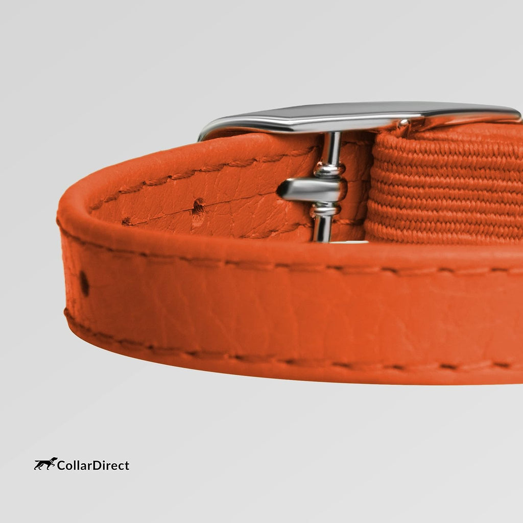 Leather Cat Collar - Cat Safety Collar with Elastic Strap