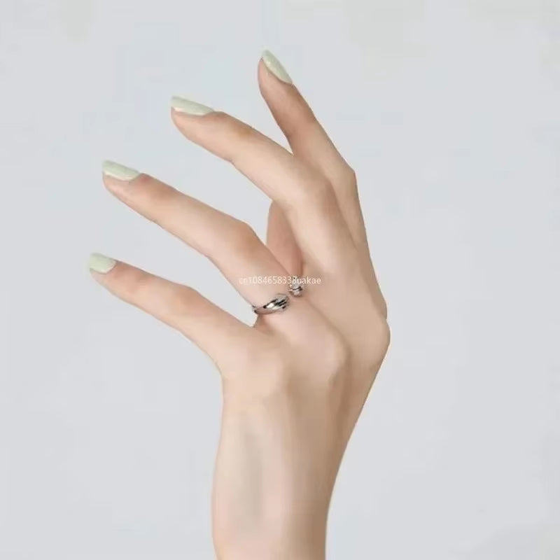 1Pcs Cat Paw Print Ring Fantastic Cat Imprint Silver Color Simple Style Design Women'S Rings Cute Women Party Gift Jewelry Boho