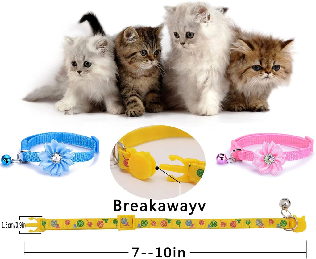 16 PCS Cute Cat Collars Breakaway with Bell for Boy Cats and Girl Cats Gifts