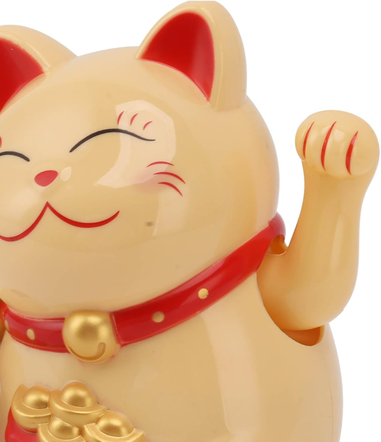 Waving Cat, Solar Powered Cute Waving Cat Good Luck Wealth Welcoming Cats Home Display Car Decor Feng Shui Decoration (Yellow)