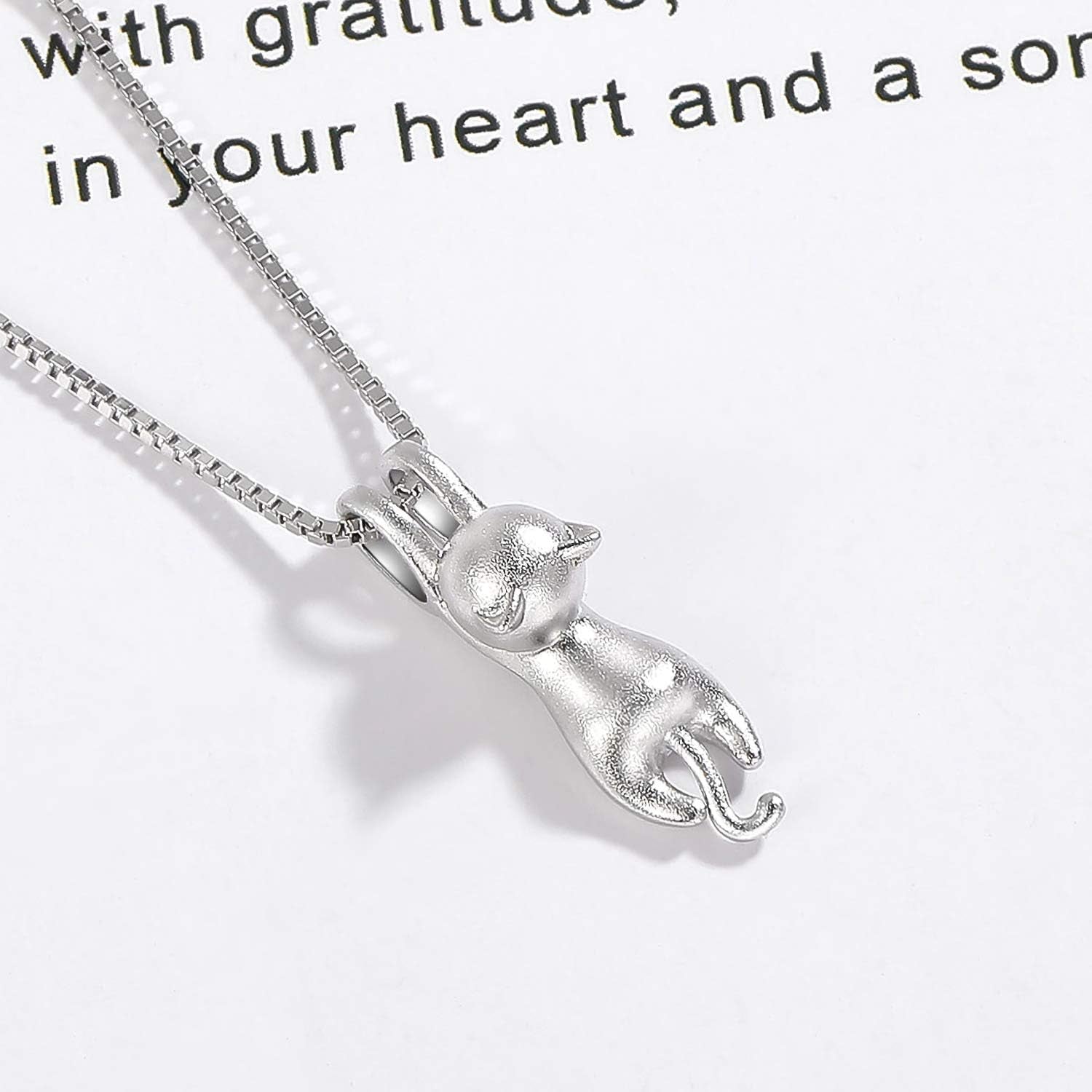 Sterling Silver Cat Necklace for Women - Cat Jewelry Gifts for Cat Lovers, Hummingbird Necklace for Her, Mother'S Day Birthday Graduation Christmas Gift