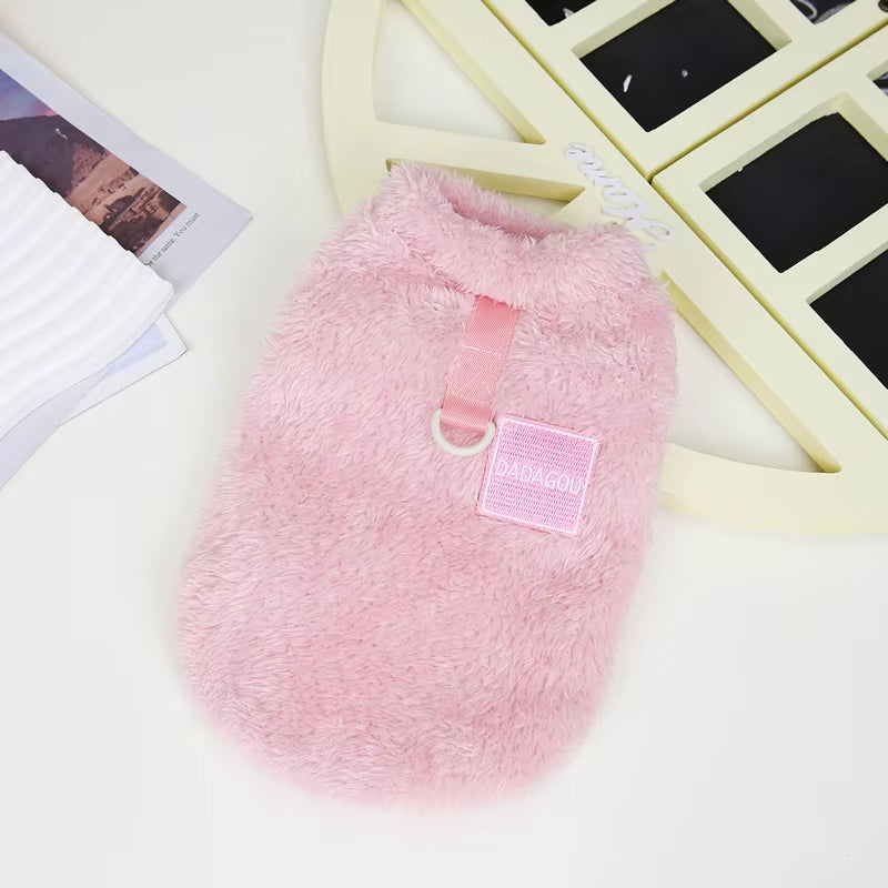 Soft Coral Fleece Cat Shirt Dog Vest Pet Dog Clothes for Small Dogs Puppy Clothing Pet Sweater Spring Autumn Winter Pet Outfit