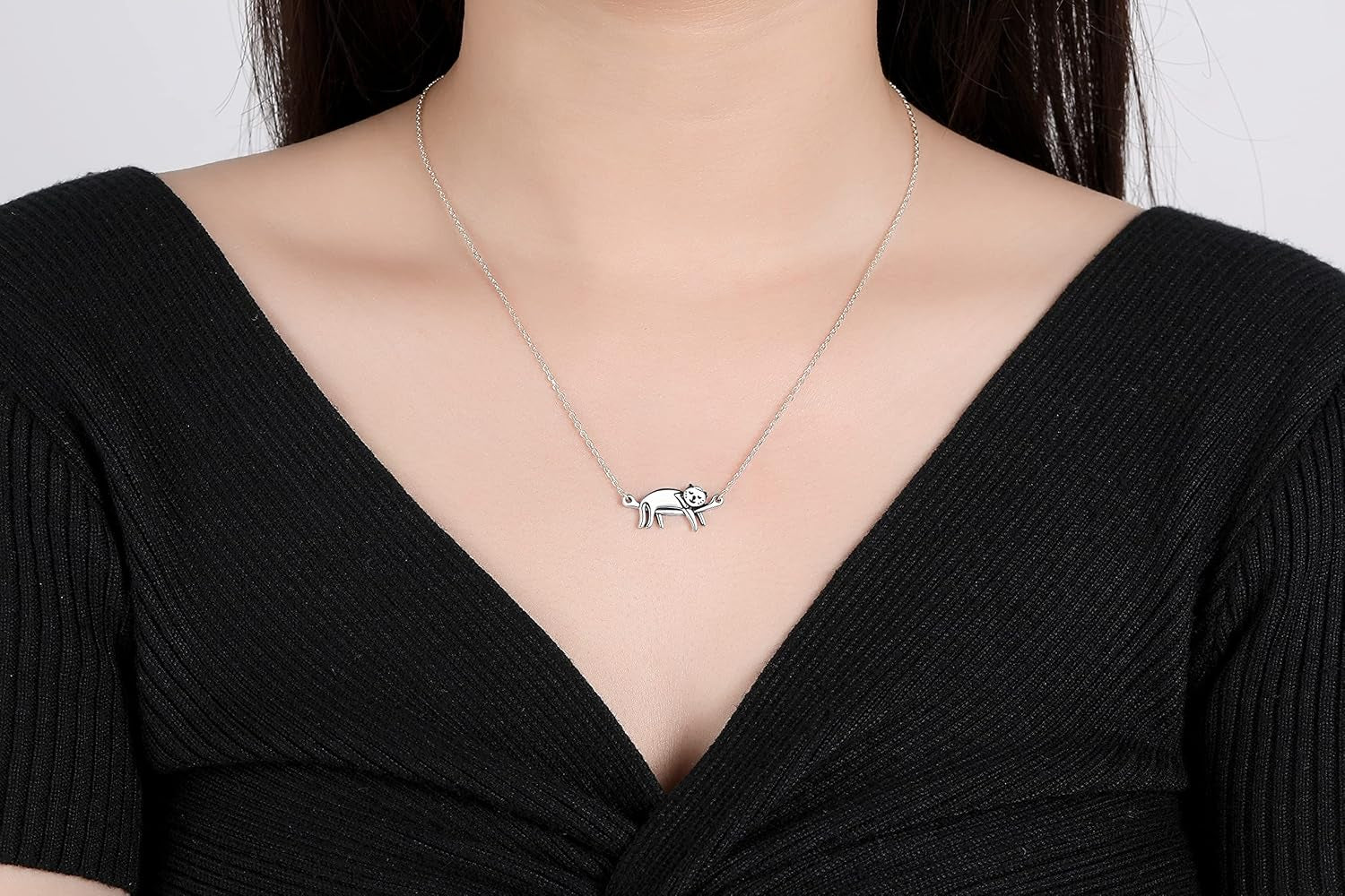 Sterling Silver Cat Necklace for Women - Cat Jewelry Gifts for Cat Lovers, Hummingbird Necklace for Her, Mother'S Day Birthday Graduation Christmas Gift