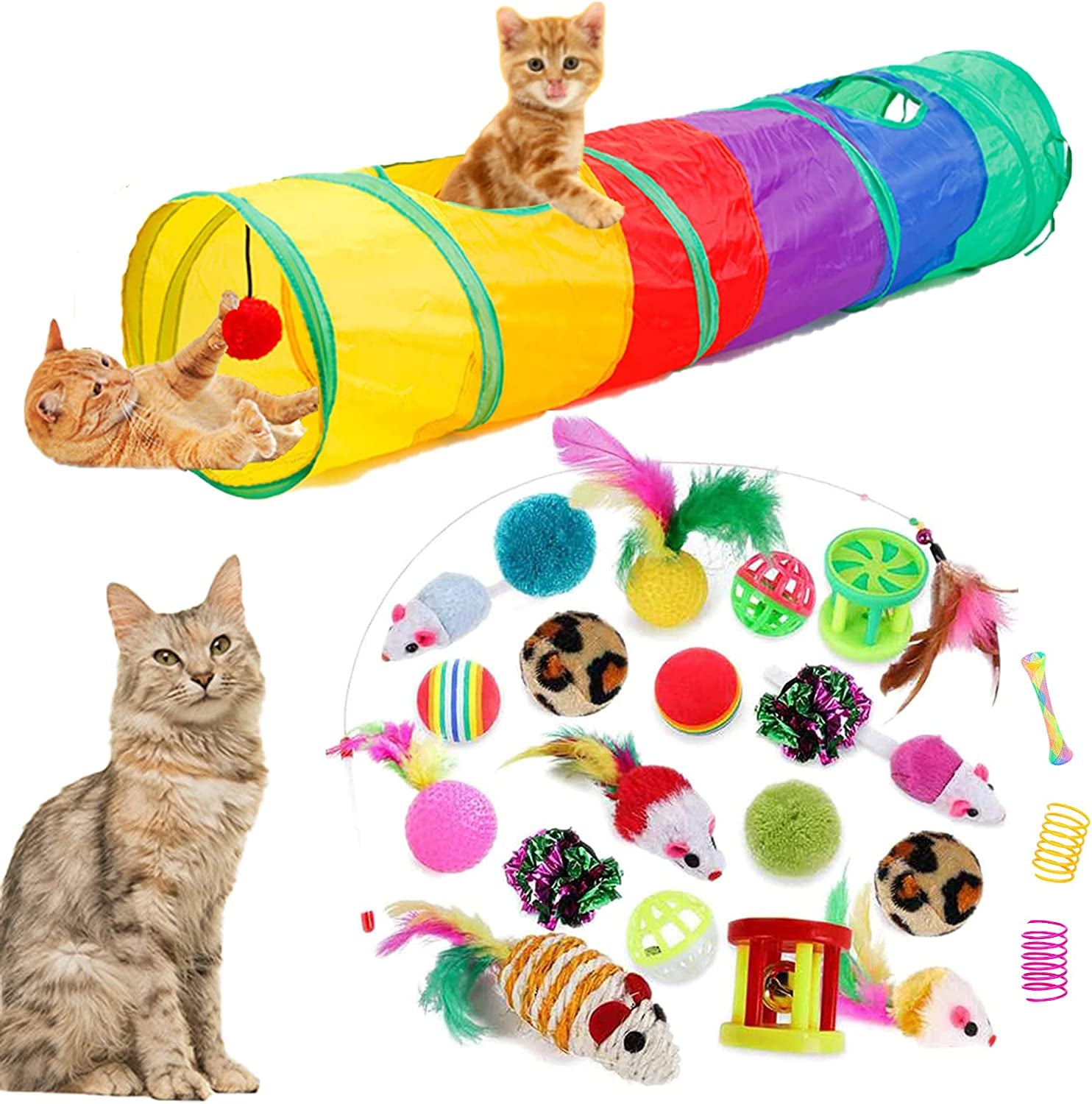 32Pcs Cat Toys Kitten Interactive Pet Toys Assortments