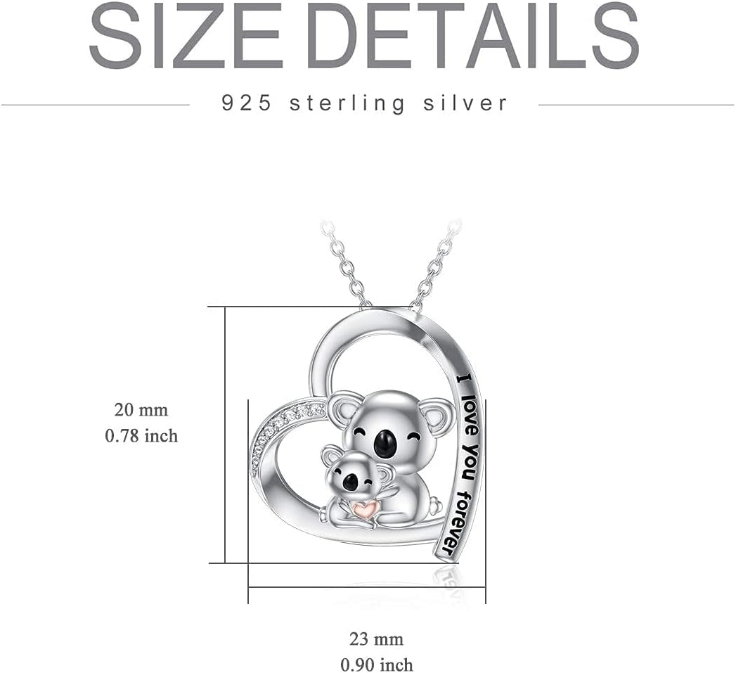 Sterling Silver Animals Necklace Cute Pendant Necklace for Couples Sister Daughter Mother Birthday Jewelry Gifts