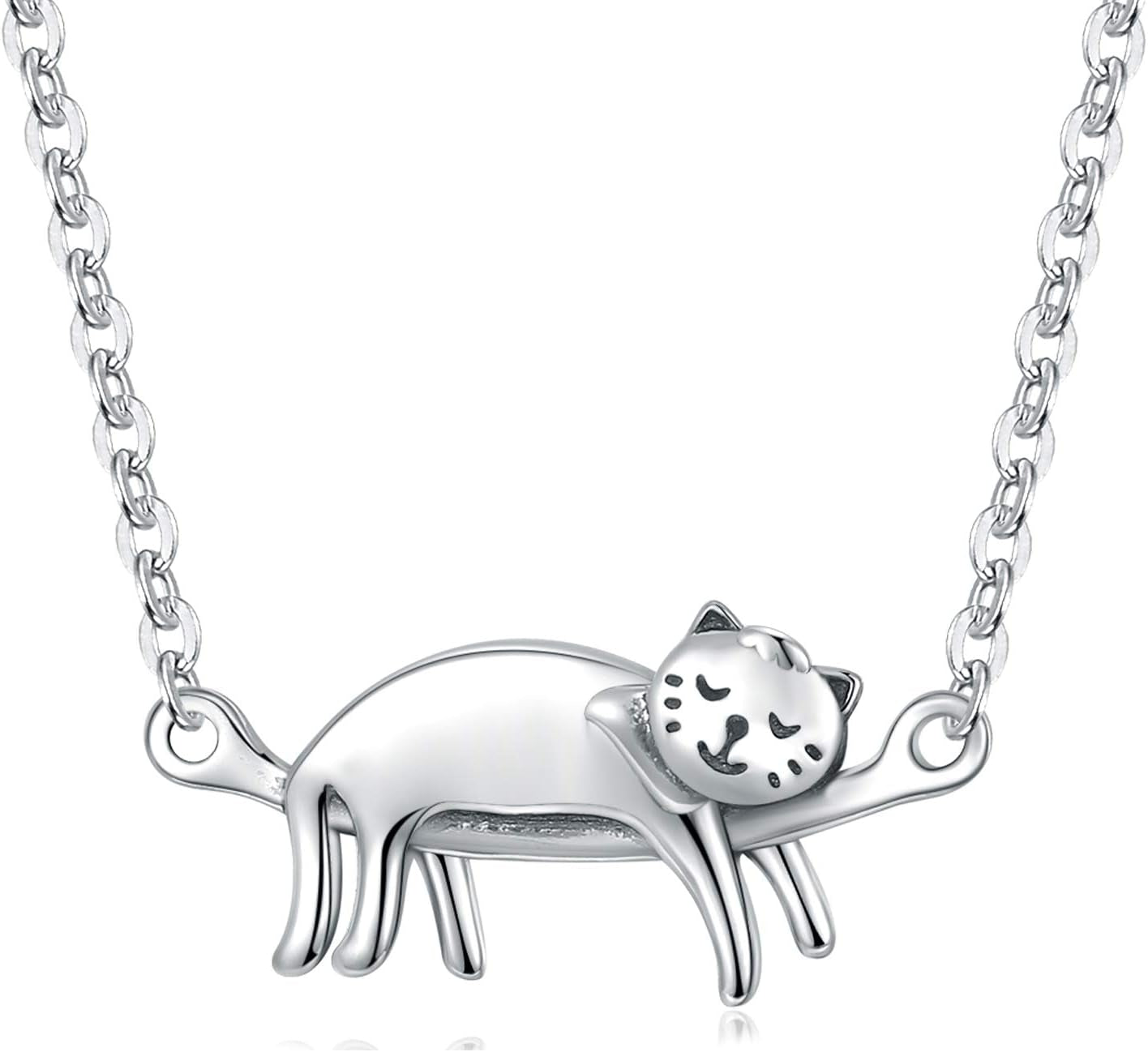 Sterling Silver Cat Necklace for Women - Cat Jewelry Gifts for Cat Lovers, Hummingbird Necklace for Her, Mother'S Day Birthday Graduation Christmas Gift