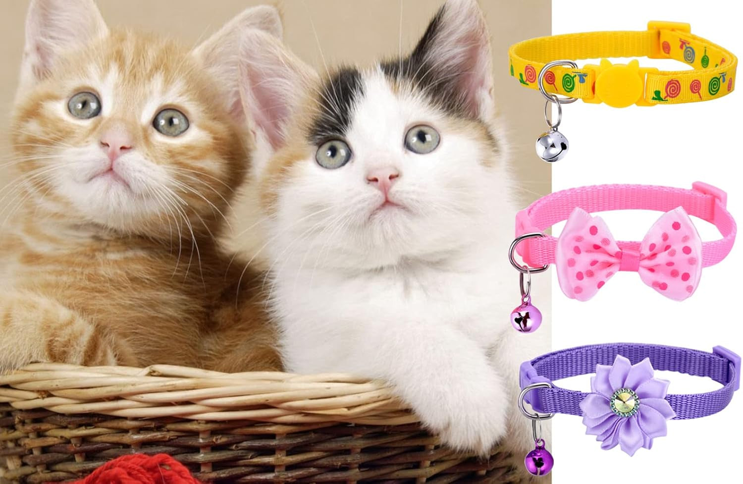 16 PCS Cute Cat Collars Breakaway with Bell for Boy Cats and Girl Cats Gifts