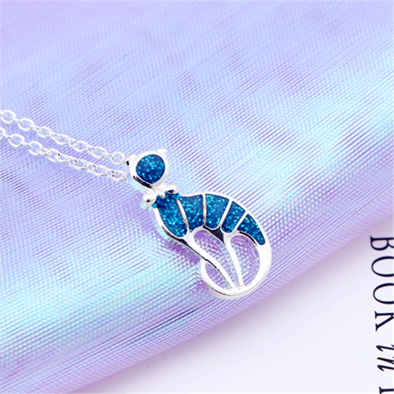 Epoxy Cat Necklace Pendant Fashion Jewelry