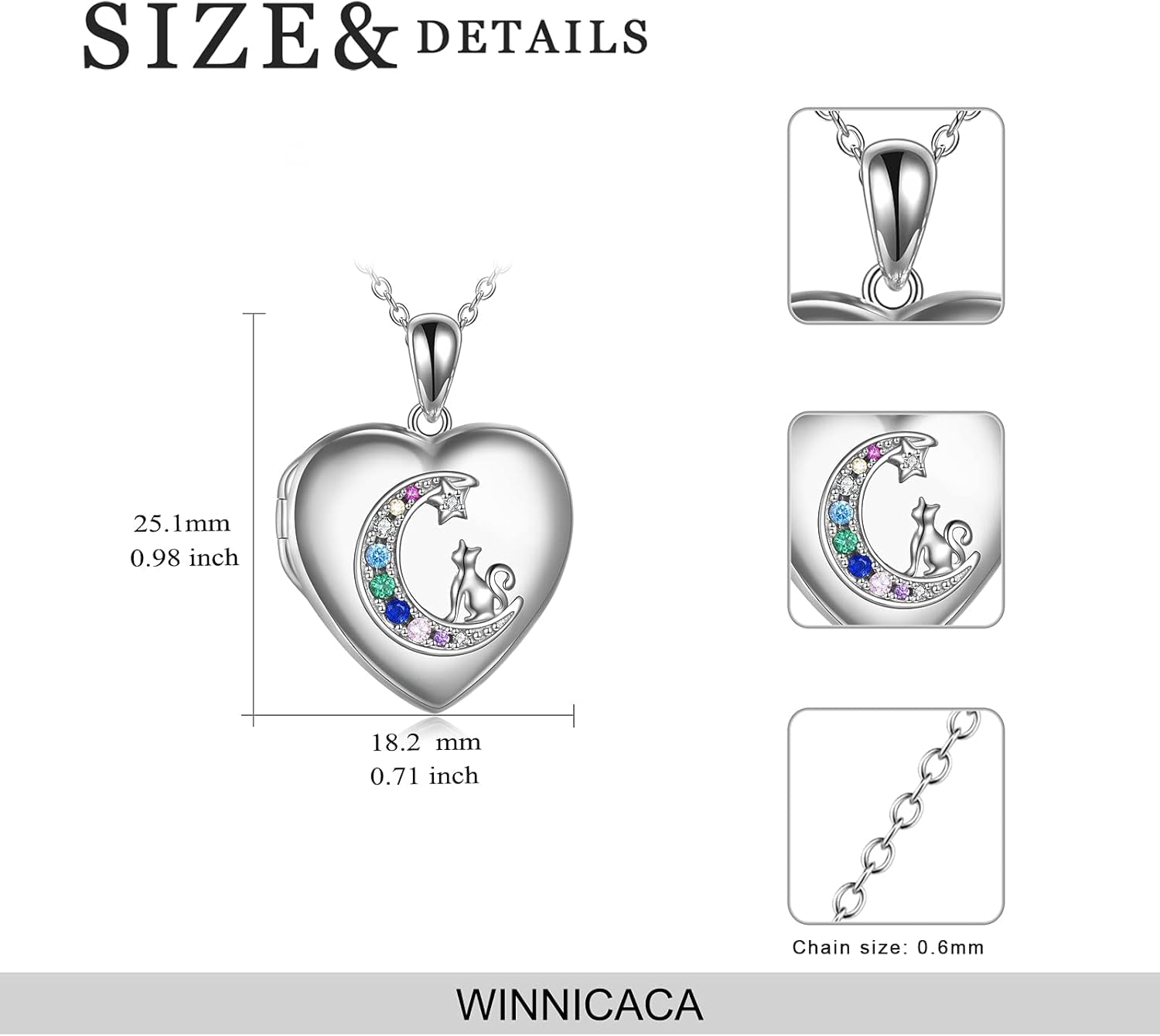S925 Sterling Silver Heart Lockets Necklace That Holds Pictures Jewelry for Women Photo Pendant Necklace for Birthday Gifts