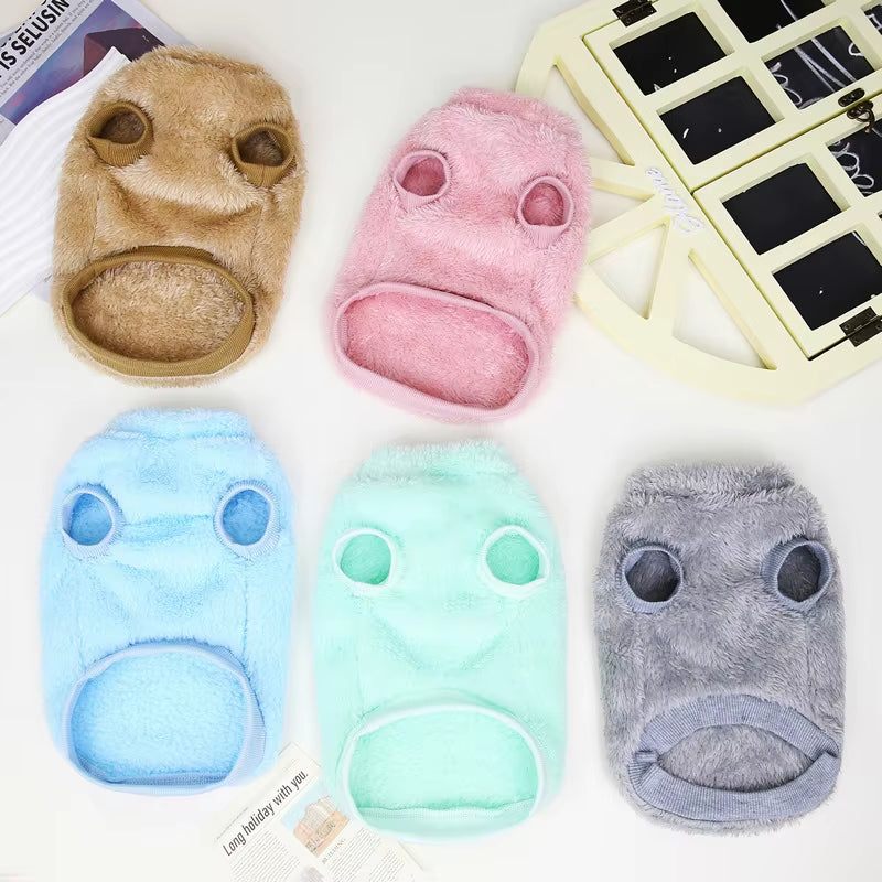 Soft Coral Fleece Cat Shirt Dog Vest Pet Dog Clothes for Small Dogs Puppy Clothing Pet Sweater Spring Autumn Winter Pet Outfit