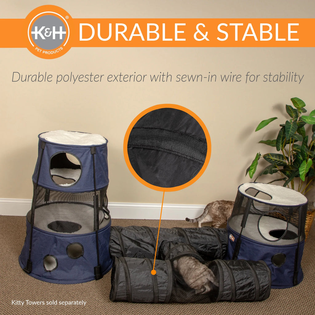 Cat Tunnel Toy 3-Way T-Tunnel Black 33 X 20 X 9 Inches