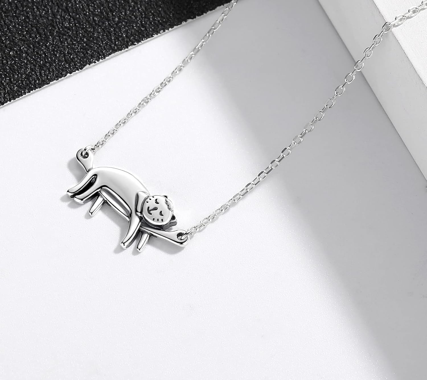 Sterling Silver Cat Necklace for Women - Cat Jewelry Gifts for Cat Lovers, Hummingbird Necklace for Her, Mother'S Day Birthday Graduation Christmas Gift
