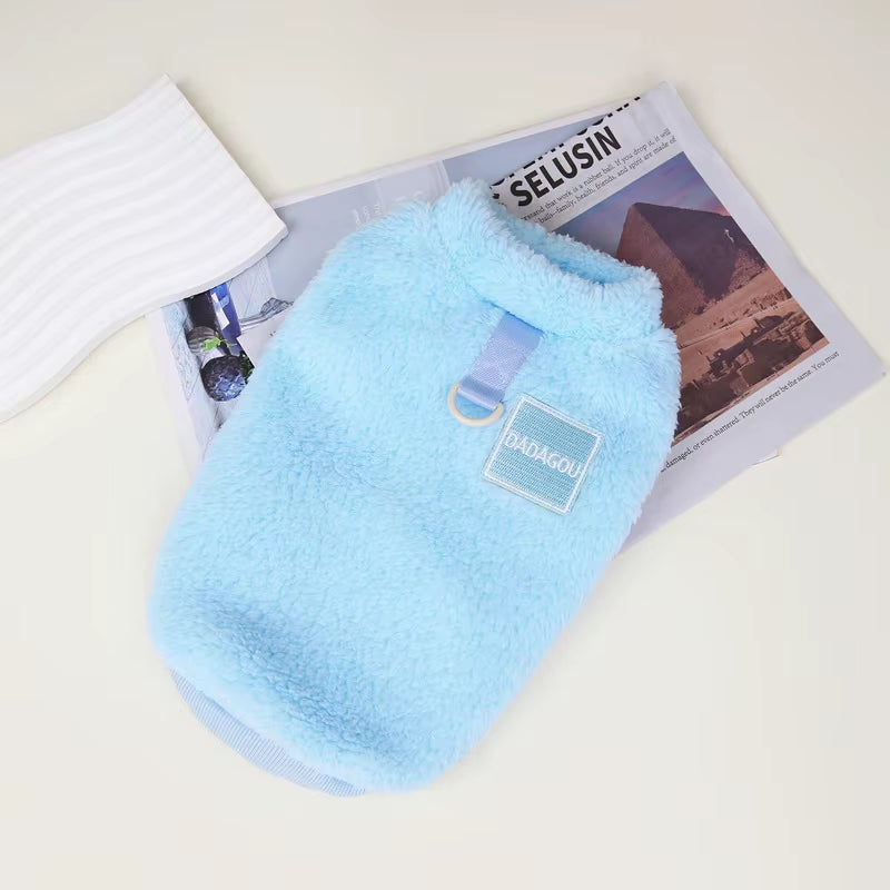 Soft Coral Fleece Cat Shirt Dog Vest Pet Dog Clothes for Small Dogs Puppy Clothing Pet Sweater Spring Autumn Winter Pet Outfit