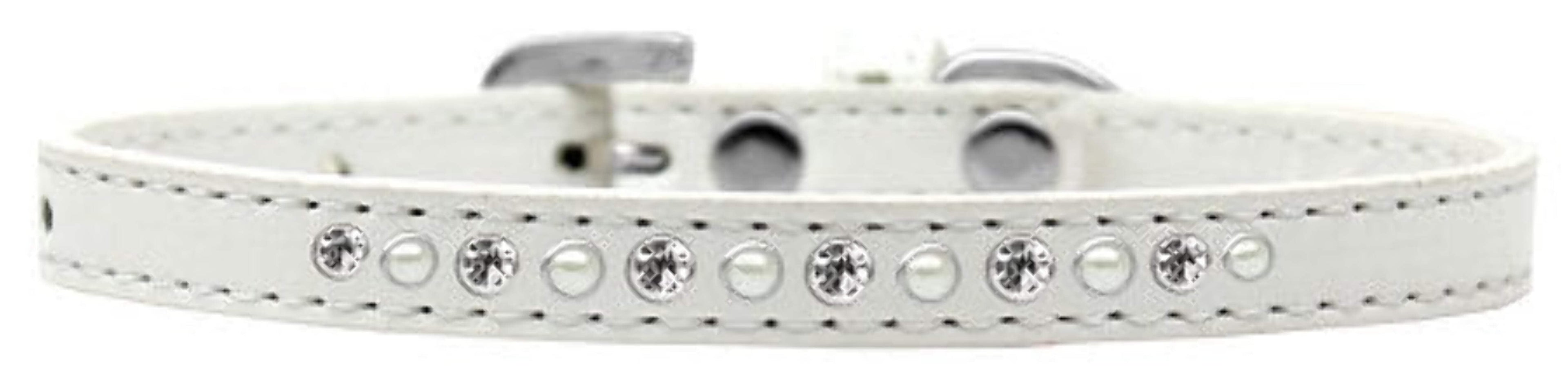 Dog, Puppy and Pet Fashion Collar "Pearl Clear Crystals"