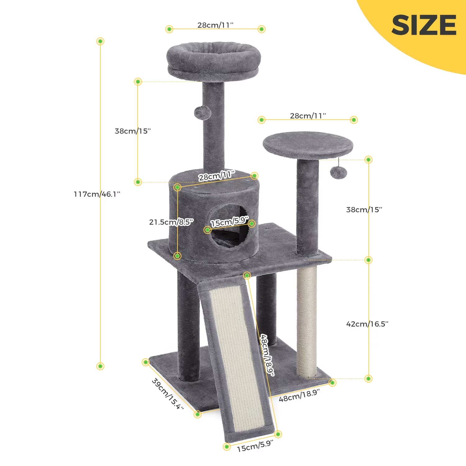 Fast Delivery Cat Tree House Plush Condo Scratching Posts for Cat Kitten Climbing Tree Toy Activity Protect Furniture Cat Towers