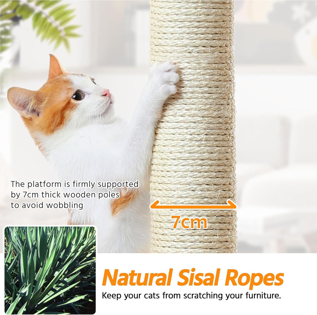 Multi-Level Cat Trees Cat Towers 79In Cat Tree for Indoor Cats with Sisal-Covered Scratching Posts, Plush Perches and Stable Condo for Kittens, Cats and Pets, Dark Gray
