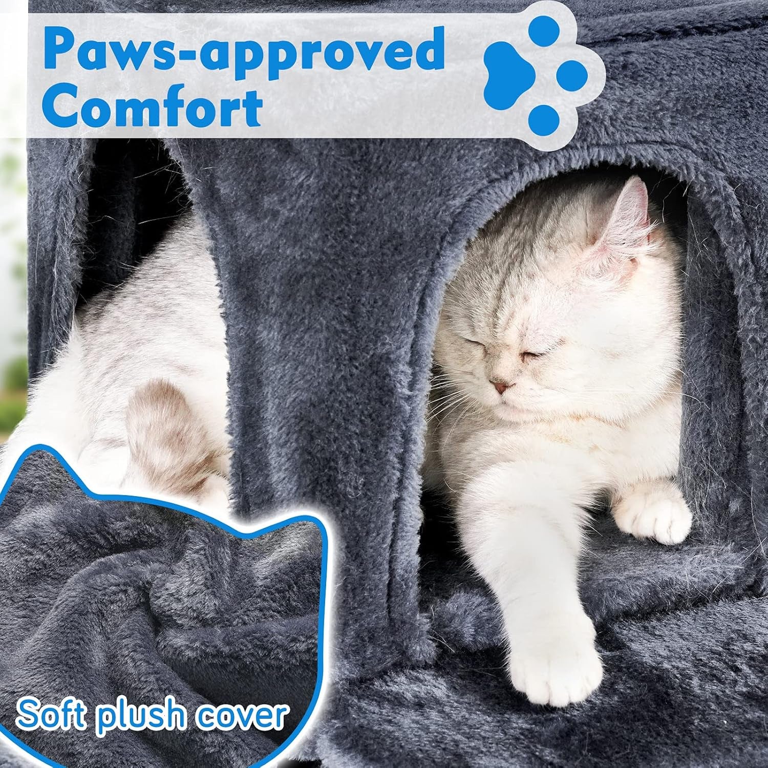 Cat Tree Cat Tower, 39 Inches Multi-Level Cat Tree for Indoor Cats with Cat Condo and Scratching Posts for Kittens Cat Climbing Tower with Plush Perch Kitty Play House for Small Medium Cats