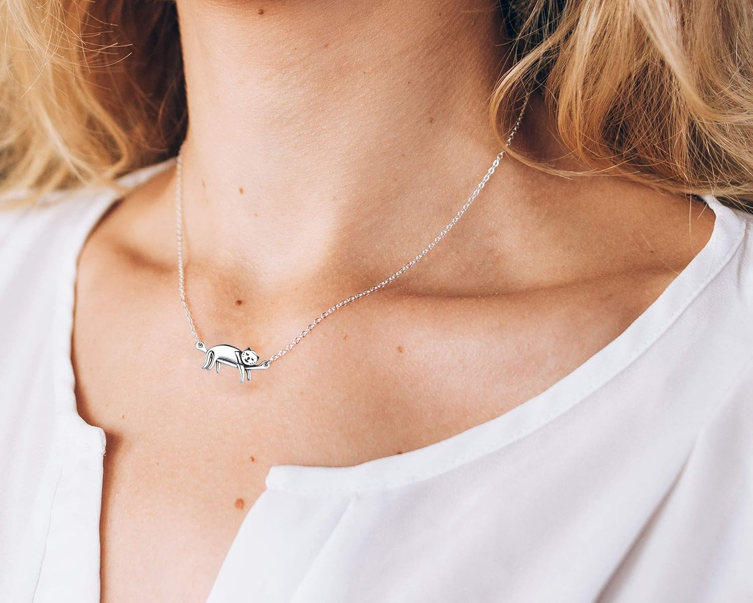 Sterling Silver Cat Necklace for Women - Cat Jewelry Gifts for Cat Lovers, Hummingbird Necklace for Her, Mother'S Day Birthday Graduation Christmas Gift