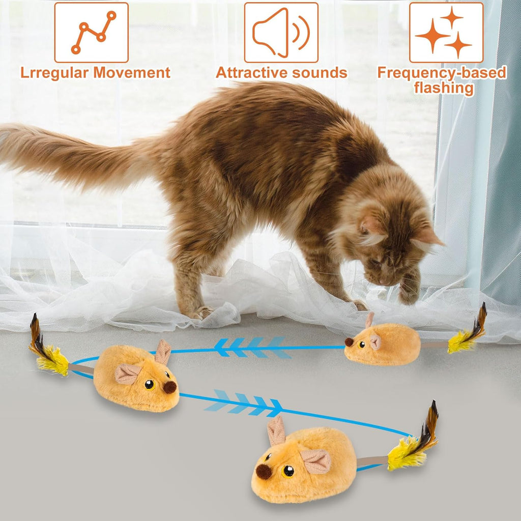 Remote Control Mouse Toy,2025 New Remote Control Cat Toys Mice Electronic Moving