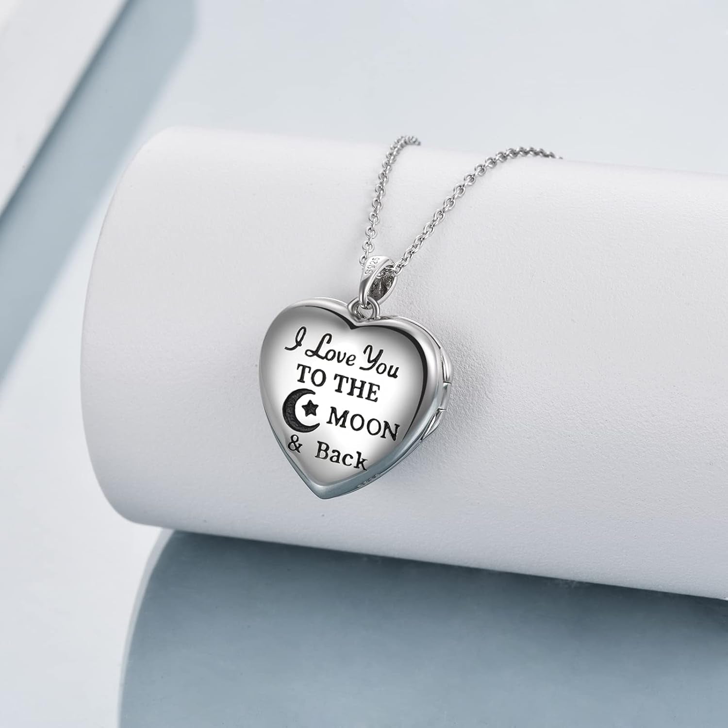 S925 Sterling Silver Heart Lockets Necklace That Holds Pictures Jewelry for Women Photo Pendant Necklace for Birthday Gifts
