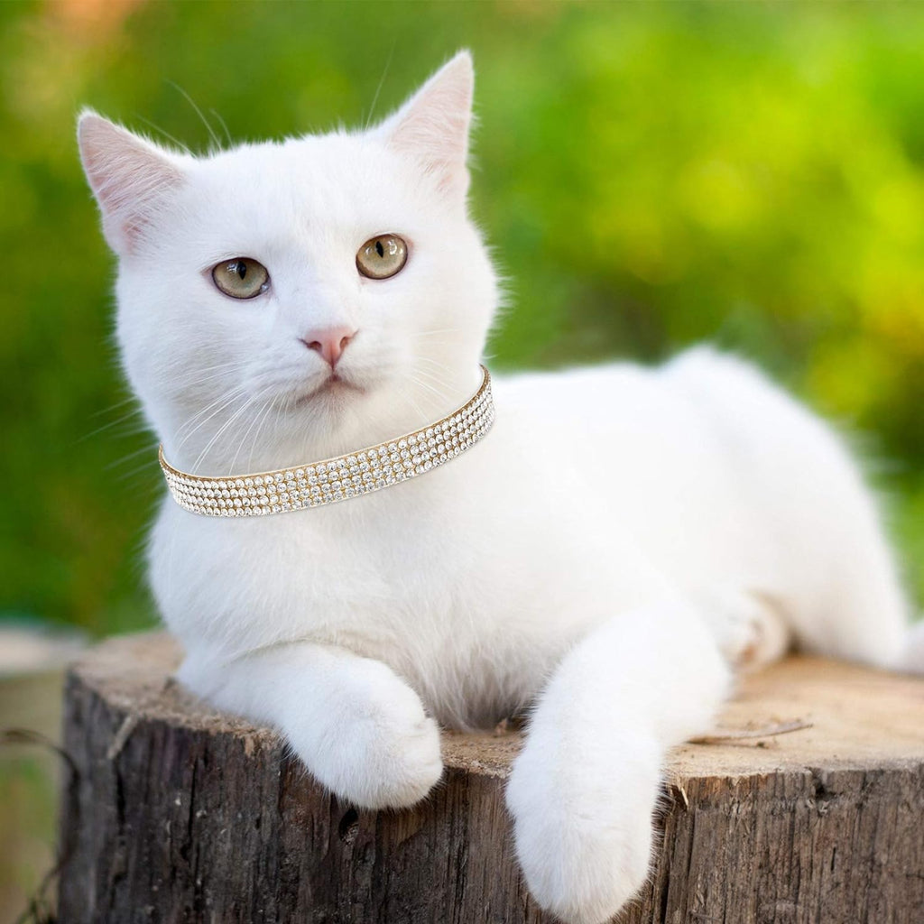 4 Pieces Rhinestones Cat Collars Breakaway Cat Collar