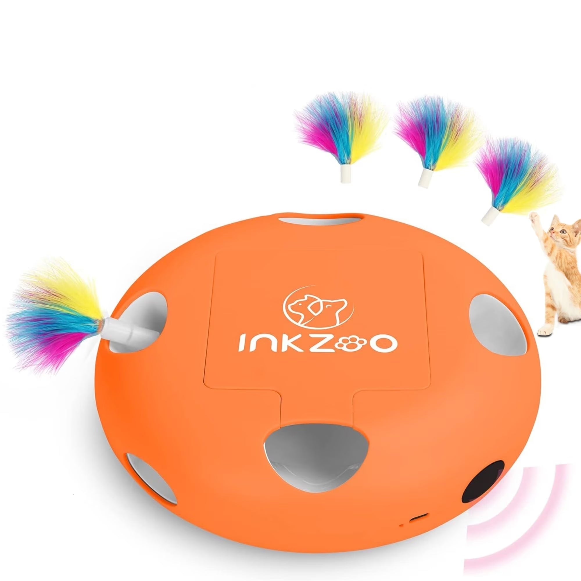 Interactive Cat Toys for Indoor Cats - Exercise Play Kitten Toy with USB Rechargeable