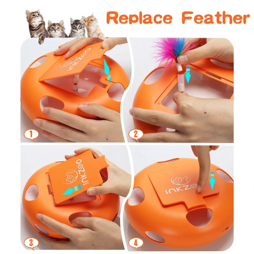Interactive Cat Toys for Indoor Cats - Exercise Play Kitten Toy with USB Rechargeable