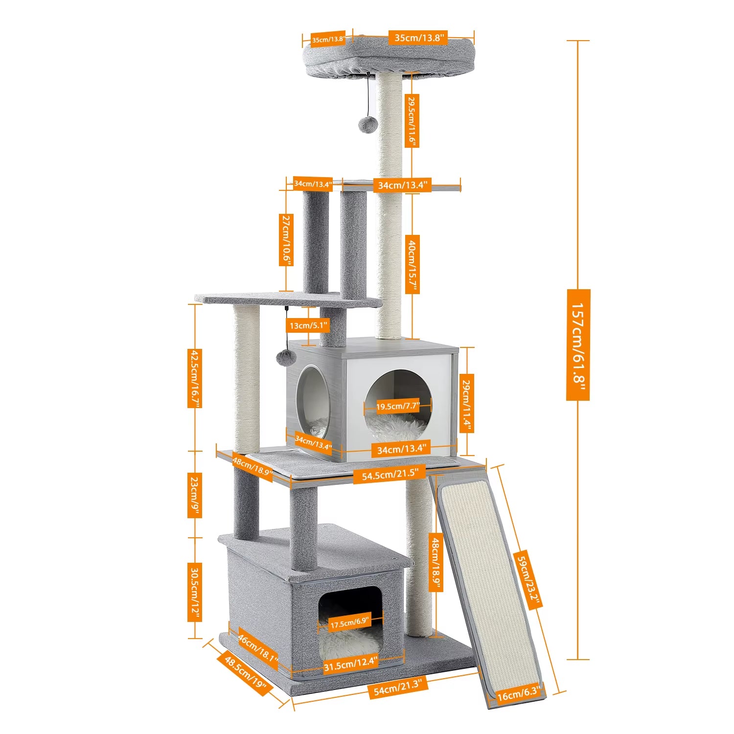 Fast Delivery Cat Tree House Plush Condo Scratching Posts for Cat Kitten Climbing Tree Toy Activity Protect Furniture Cat Towers