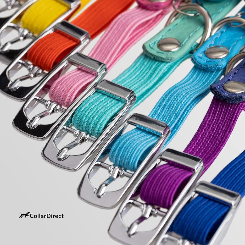 Leather Cat Collar - Cat Safety Collar with Elastic Strap
